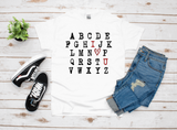 Valentines Alphabet "I Love U "  Basic T-Shirt